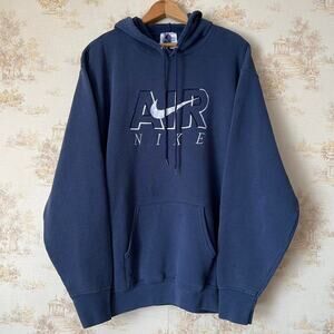 Vintage 90s Nike Air Hoodie | Block Spellout | Size XL 24.75x28.75”